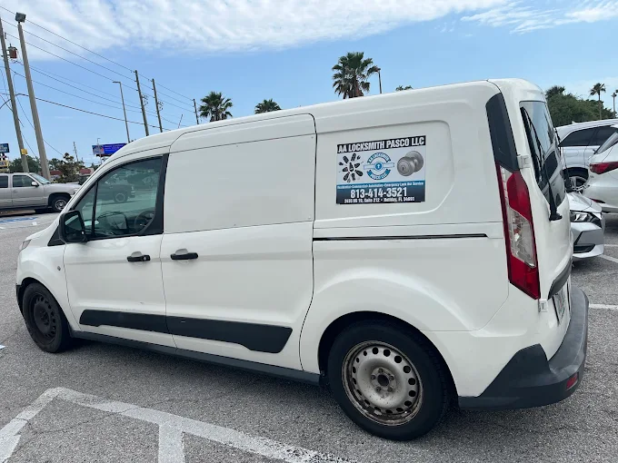 AA Locksmith Pasco LLC service van in Holiday, Florida, highlighting the local locksmith professionals trusted by homeowners, car owners, landlords, and agents