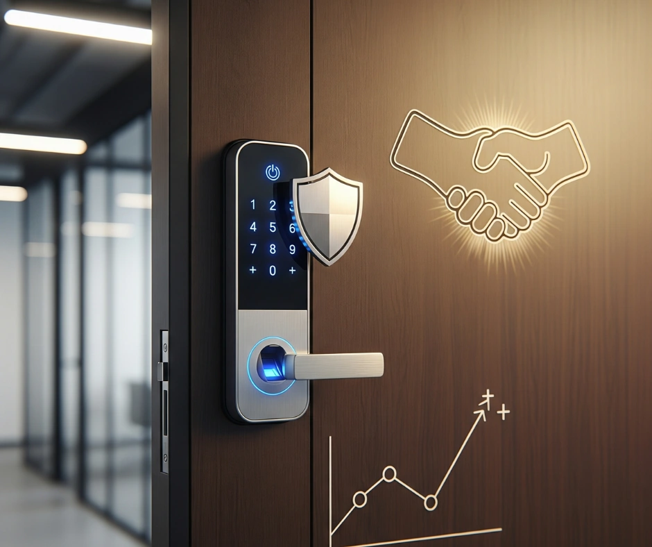 Commercial lock repair services with upgraded security features, including keyless entry and biometric access for enhanced business safety.