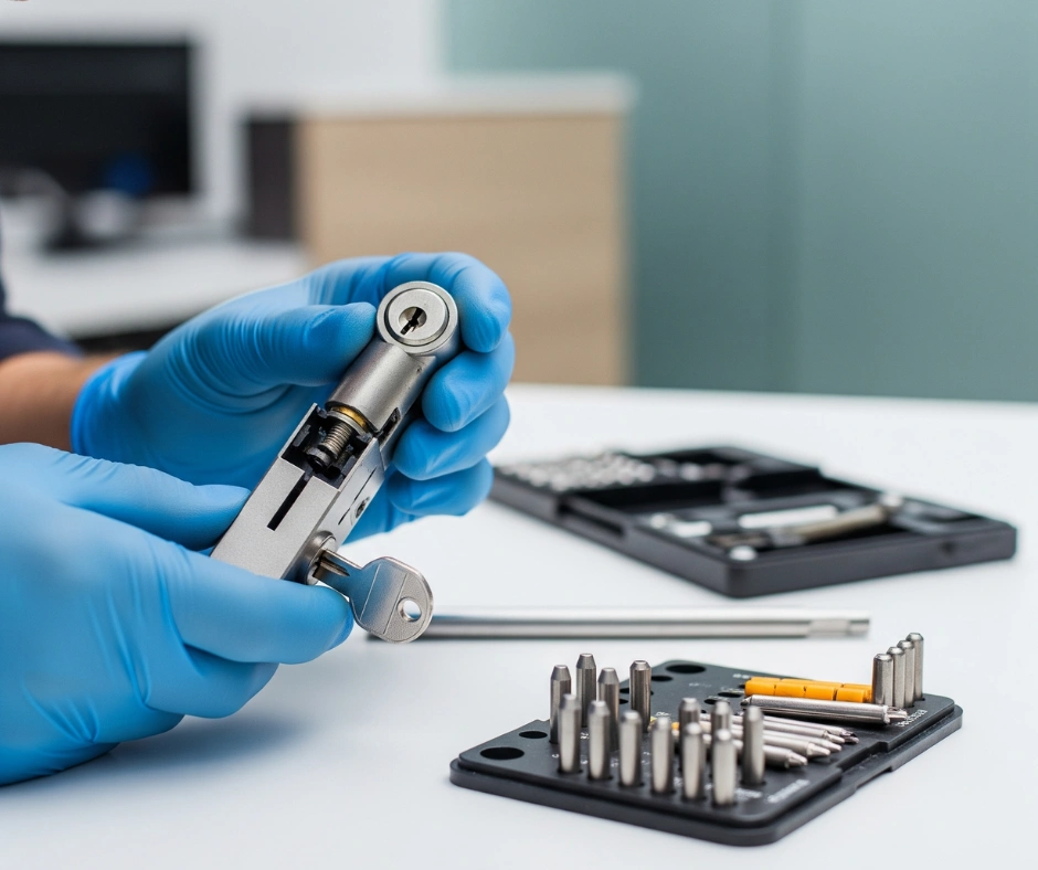 Commercial Lock Rekeying service in Port Richey with professional locksmith using specialized tools for lock rekeying