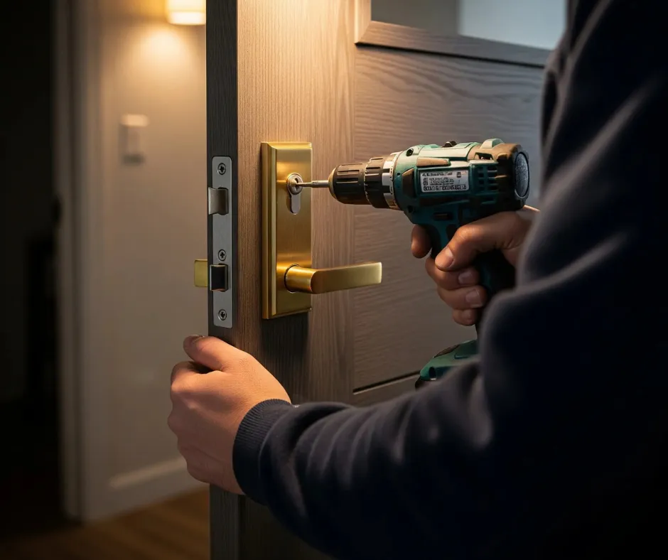 Professional Entry Lever Lock Installation for your flat's entry door. Our expert locksmiths ensure your security.