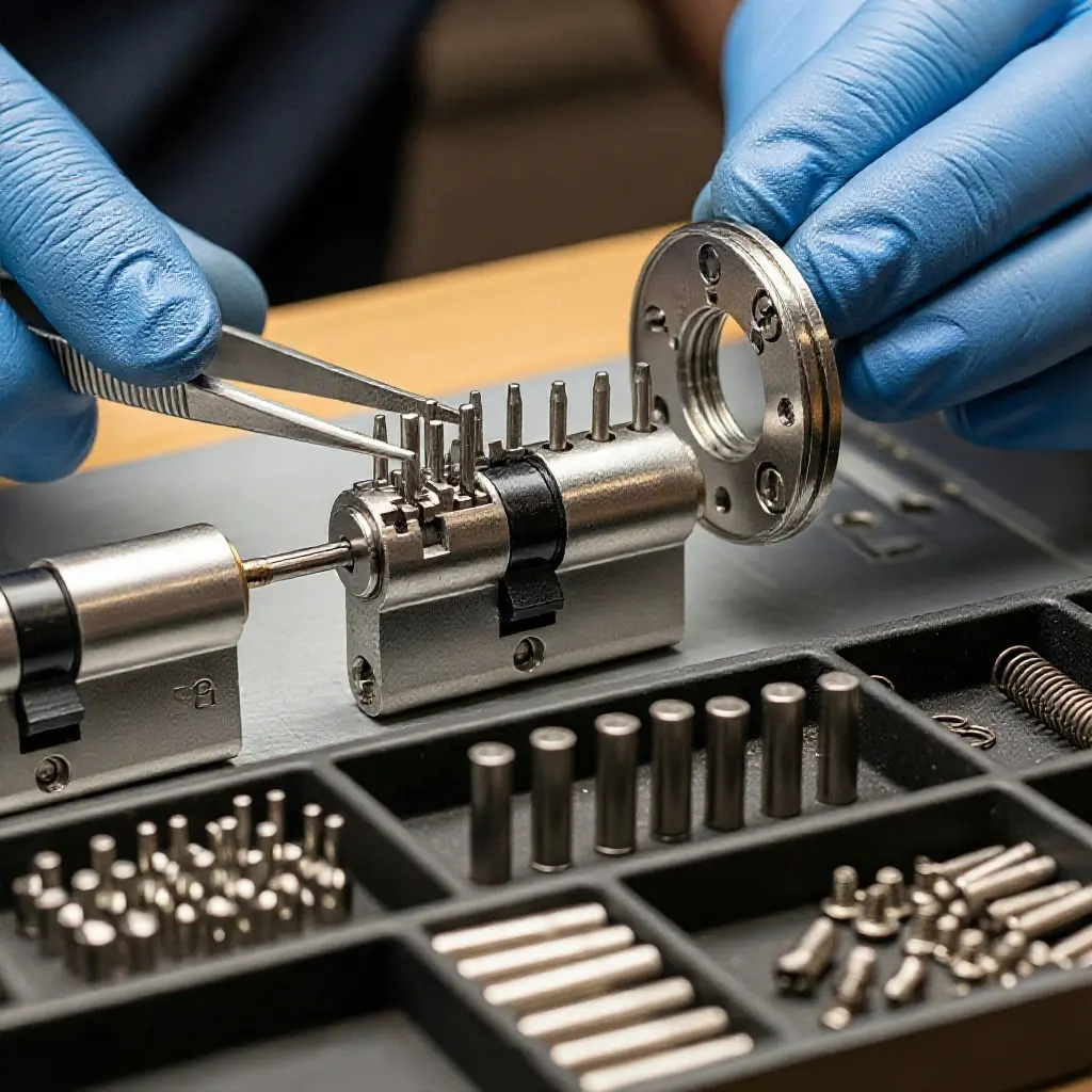An image of an interchangeable core cylinder lock