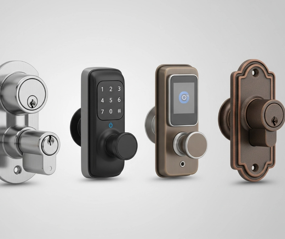 Different styles of modern and traditional locks to help choose the Right Deadbolt for your home security.