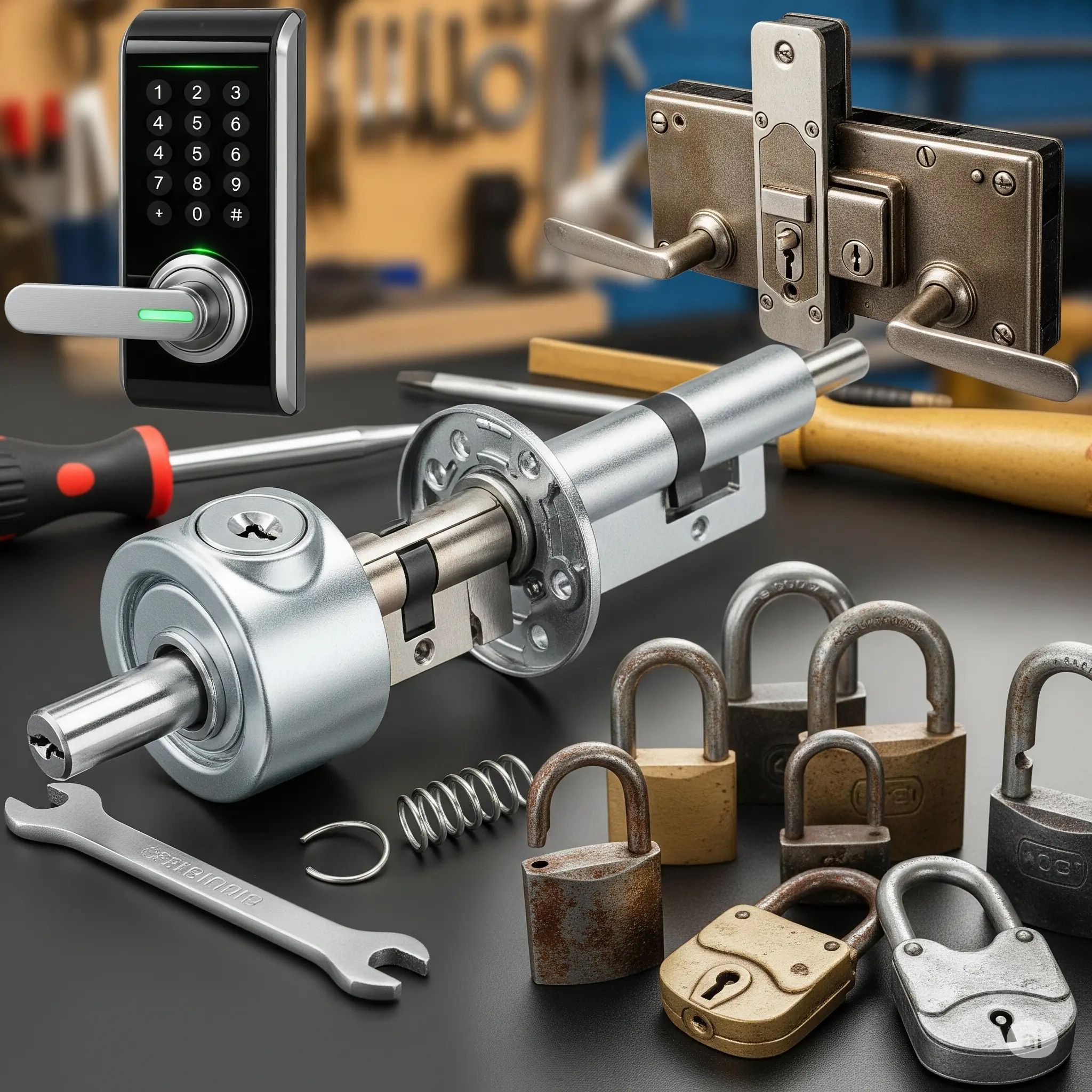 Explore the various Types of Locks We Repair, from high-security and electronic locks to traditional deadbolts and padlocks.